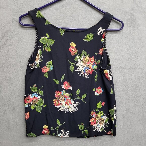 Carole Little Women's Boho Sleeveless Floral Button Down Blouse Top Size Small - Picture 2 of 5
